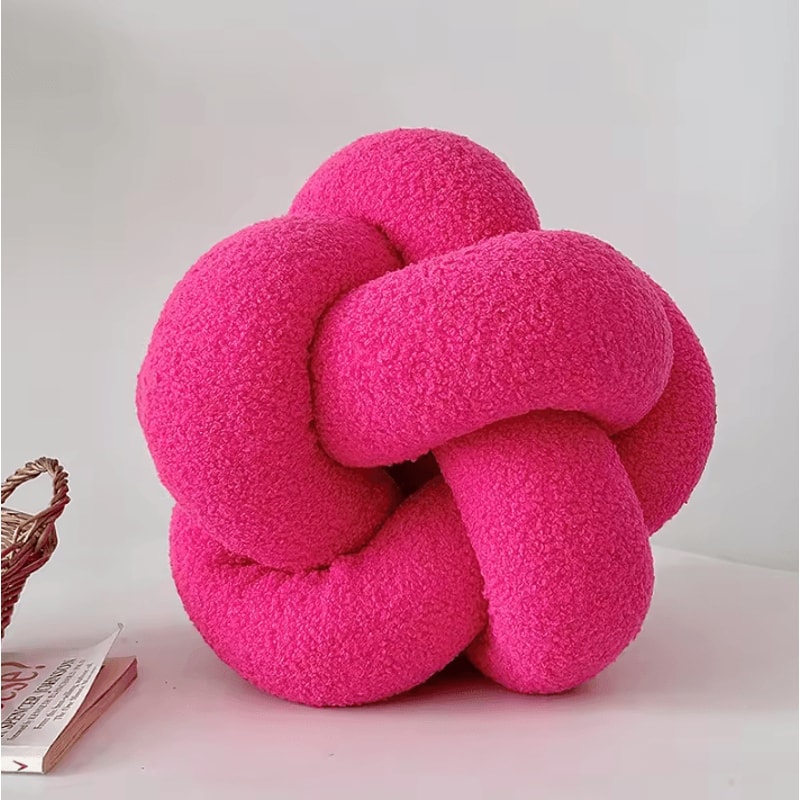 LambKnot Knotted Ball Cushion Plush Octagonal Throw Pillow For Sofa Bed Backrest 8