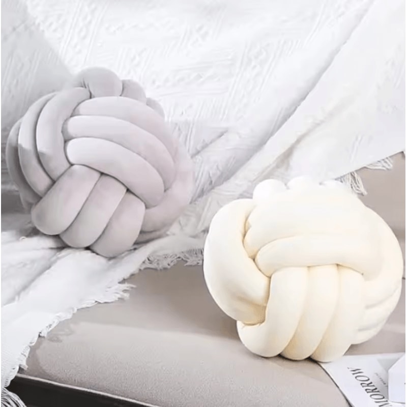 KnotEase Knotted Ball Plush Pillow Round Aesthetic StressRelief Decorative Cushion For Bed Sofa 3