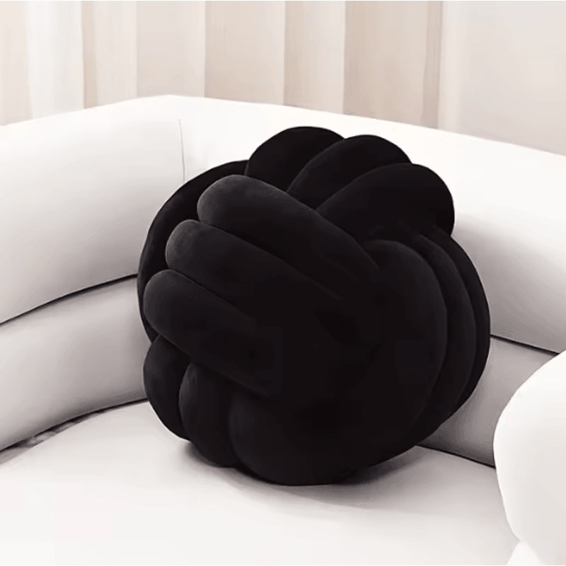 KnotEase Knotted Ball Plush Pillow Round Aesthetic StressRelief Decorative Cushion For Bed Sofa 4