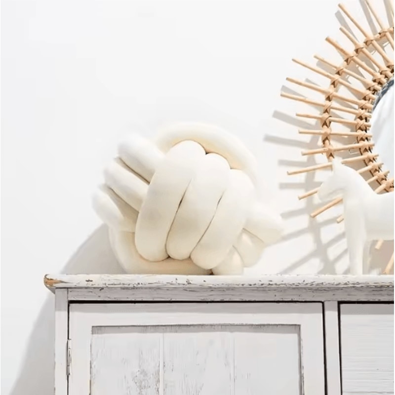 KnotEase Knotted Ball Plush Pillow Round Aesthetic StressRelief Decorative Cushion For Bed Sofa 5