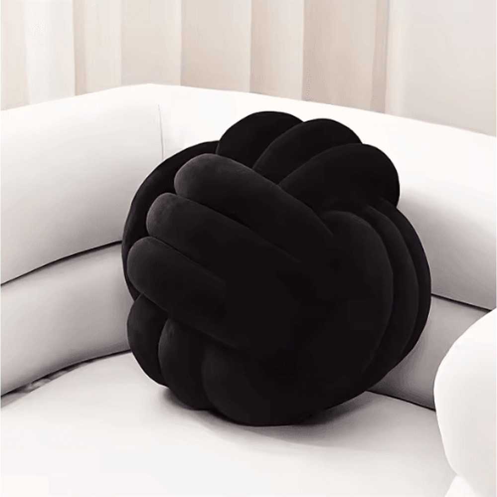 KnotEase Knotted Ball Plush Pillow Round Aesthetic StressRelief Decorative Cushion For Bed Sofa 7