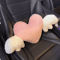 CozyDrive Plush Car Headrest Lumbar Pillow Pink Cartoon Bowknot Neck Waist Support Cushion 8