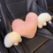 CozyDrive Plush Car Headrest Lumbar Pillow Pink Cartoon Bowknot Neck Waist Support Cushion 8