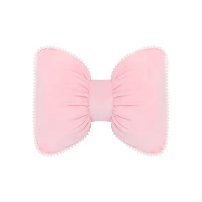 CozyDrive Plush Car Headrest Lumbar Pillow Pink Cartoon Bowknot Neck Waist Support Cushion 4