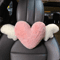 CozyDrive Plush Car Headrest Lumbar Pillow Pink Cartoon Bowknot Neck Waist Support Cushion 7