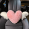 CozyDrive Plush Car Headrest Lumbar Pillow Pink Cartoon Bowknot Neck Waist Support Cushion 7