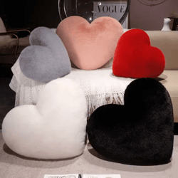 heartfur nordic heart-shaped cushion – soft solid color throw pillow for sofa & bed