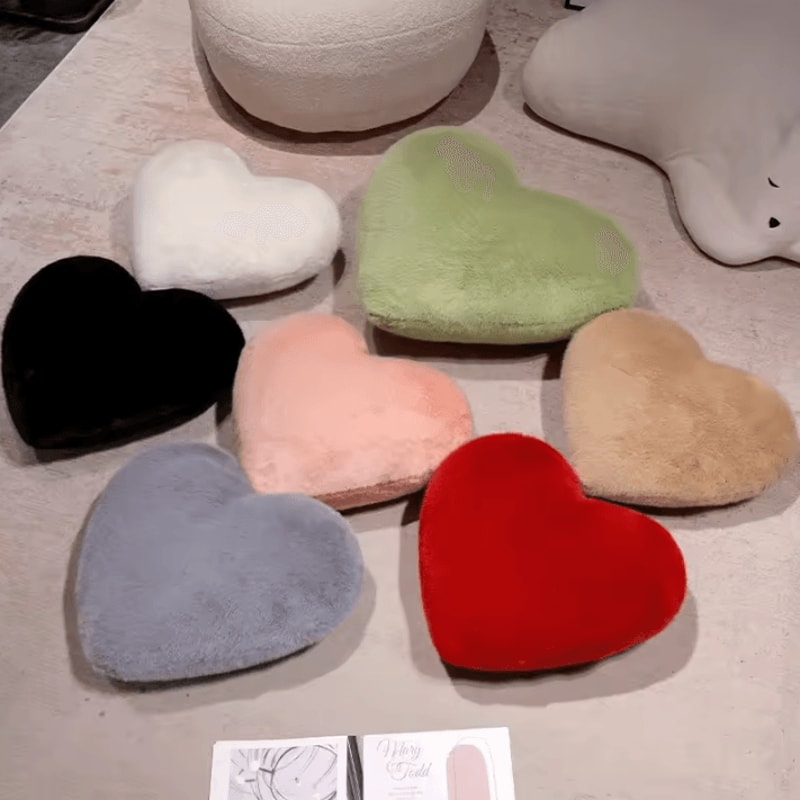 HeartFur Nordic HeartShaped Cushion Soft Solid Color Throw Pillow For Sofa Bed 1