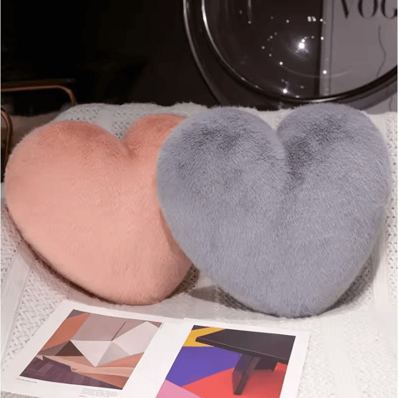 HeartFur Nordic HeartShaped Cushion Soft Solid Color Throw Pillow For Sofa Bed 2