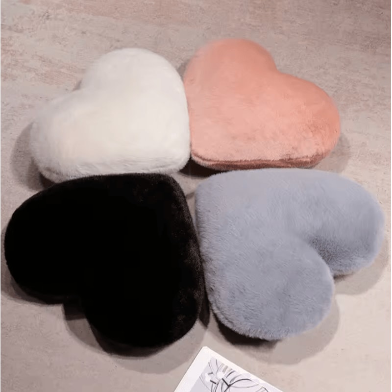 HeartFur Nordic HeartShaped Cushion Soft Solid Color Throw Pillow For Sofa Bed 3