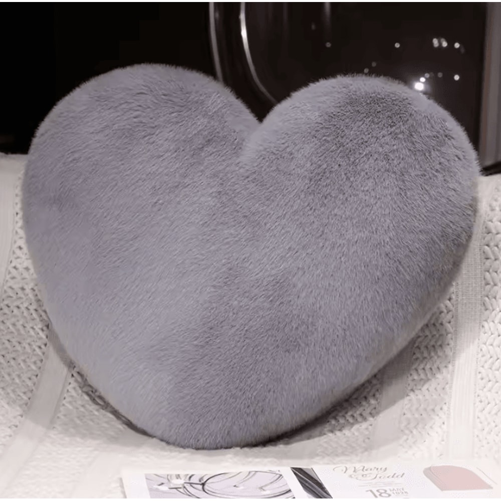 HeartFur Nordic HeartShaped Cushion Soft Solid Color Throw Pillow For Sofa Bed 12