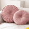 PumpkinGlow Round Decorative Pillow Plush Pink Sofa Bed Cushion For Cozy Home Style 1