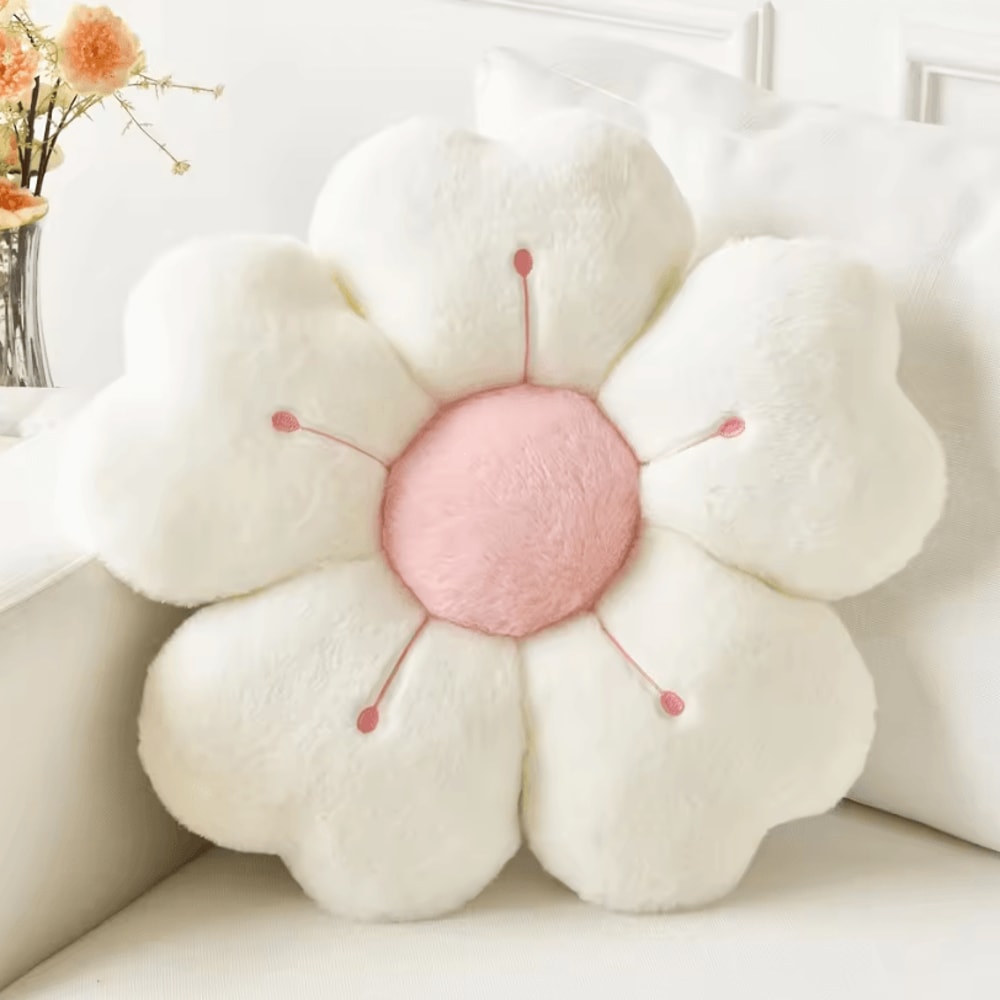 BloomSoft Plush Daisy Flower Pillow Cozy Decorative Cushion For Bed Sofa 1