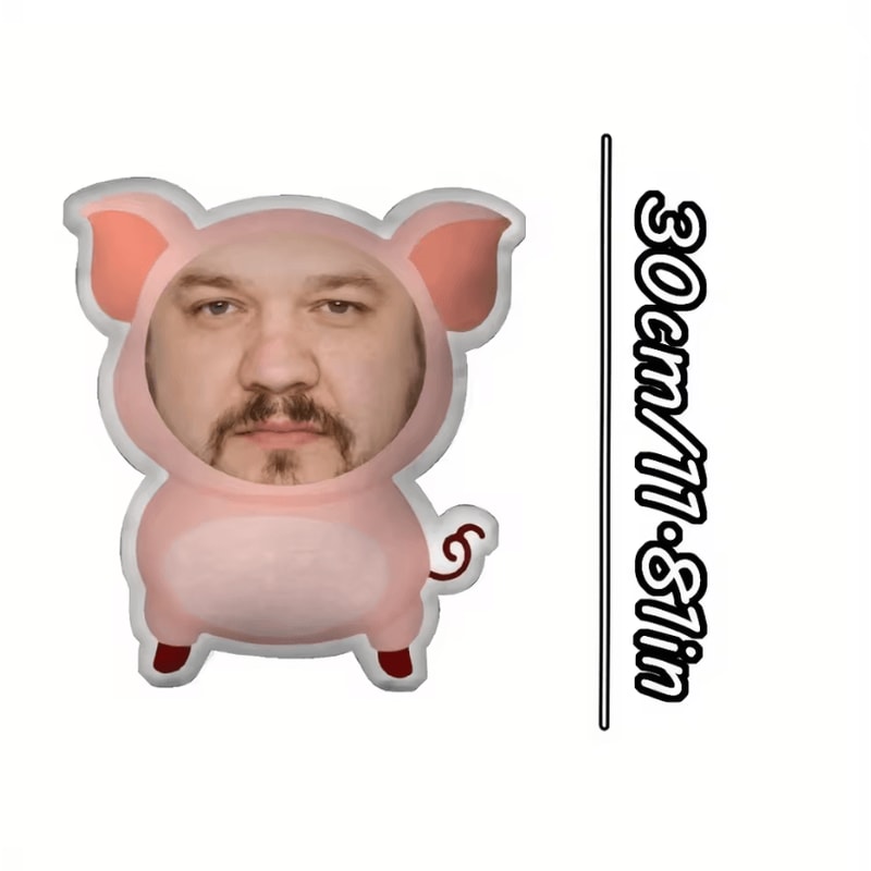 PiggyJoy Customized Face Cushion Pillow DoubleSided Pink Pig Seat Decor Pillow Gift 3