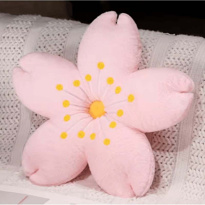CherryBloom Plush Floor Sofa Cushion Pink Cherry Petals Tatami Seat Pillow 2