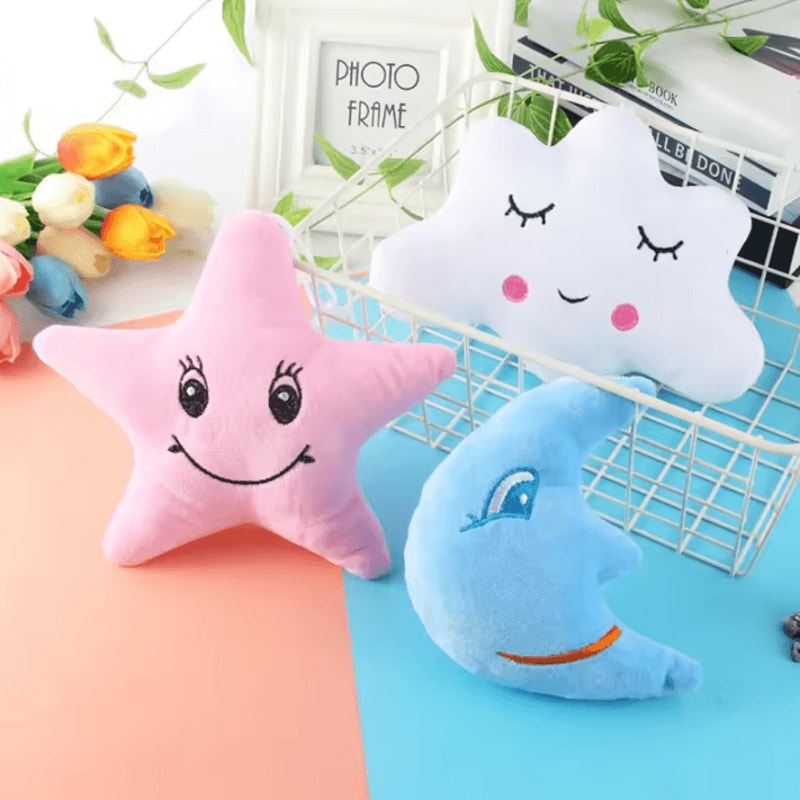 DreamSky Plush Moon Star Pillow Set 20 Cm 79 In Soft CloudShaped Cushions For Kids Room Decor 0