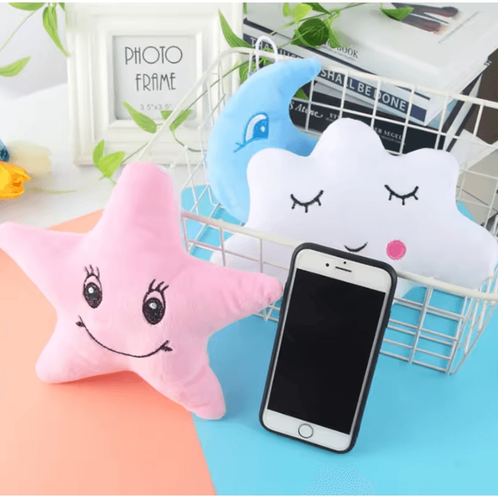 DreamSky Plush Moon Star Pillow Set 20 Cm 79 In Soft CloudShaped Cushions For Kids Room Decor 1
