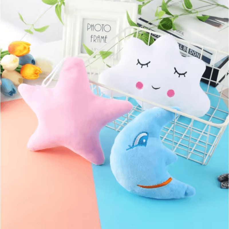 DreamSky Plush Moon Star Pillow Set 20 Cm 79 In Soft CloudShaped Cushions For Kids Room Decor 2