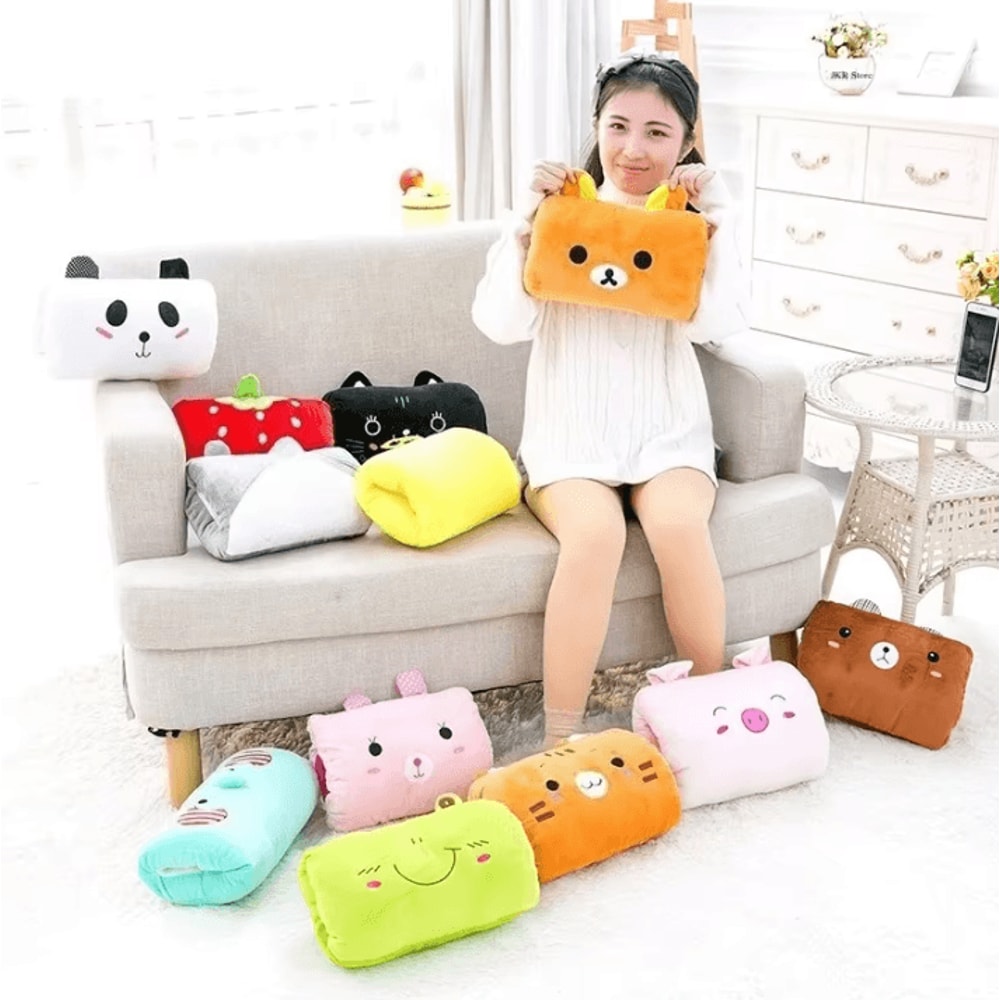 WarmHug Plush Hand Warming Nap Pillow Cute Travel Soft Cushion For Kids Home Comfort 3
