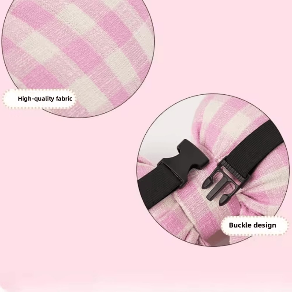 PinkBloom Plush Car Neck Rest Pillow Bowknot Car Headrest Cushion For Women 3