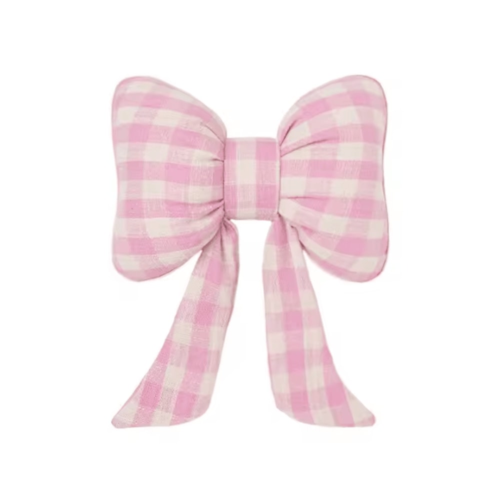 PinkBloom Plush Car Neck Rest Pillow Bowknot Car Headrest Cushion For Women 5