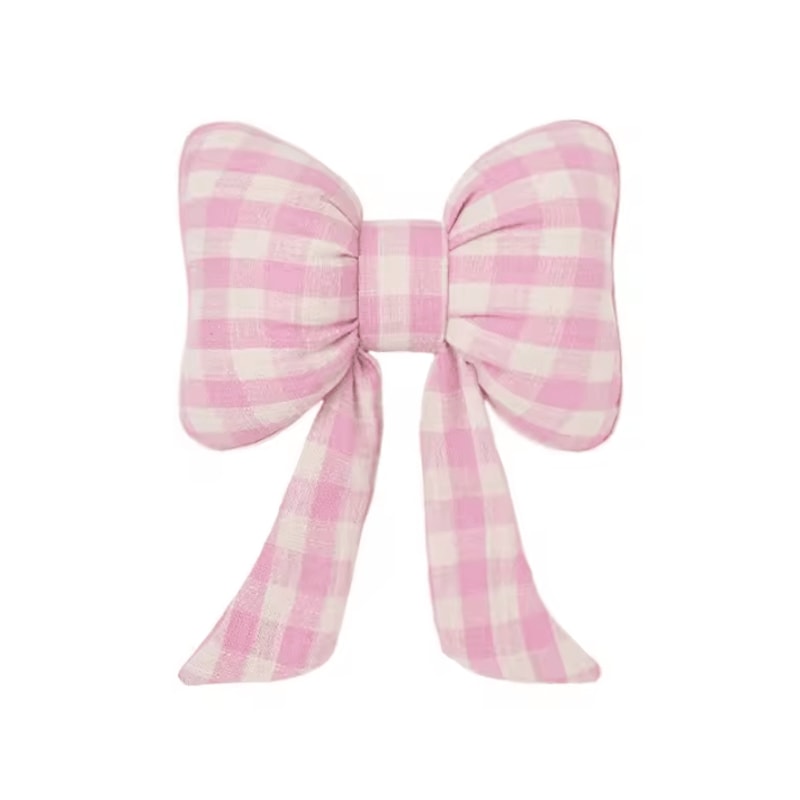 PinkBloom Plush Car Neck Rest Pillow Bowknot Car Headrest Cushion For Women 5