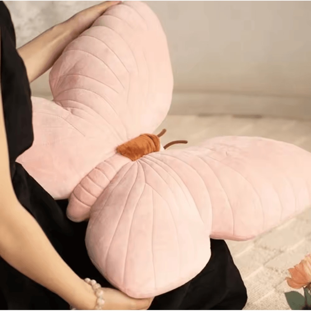 FlutterSoft Plush Butterfly Cushion Pillow Cute Pink Throw Pillow For Bedroom Sofa Decor 3