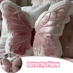 butterflycharm plush butterfly shape pillow – soft pink chair & bedside cushion for home decor