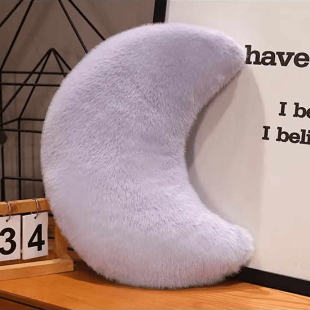 LunaLove Plush Moon Heart Pillow Pink StarPattern Cushion For Sofa Valentines Decor 12