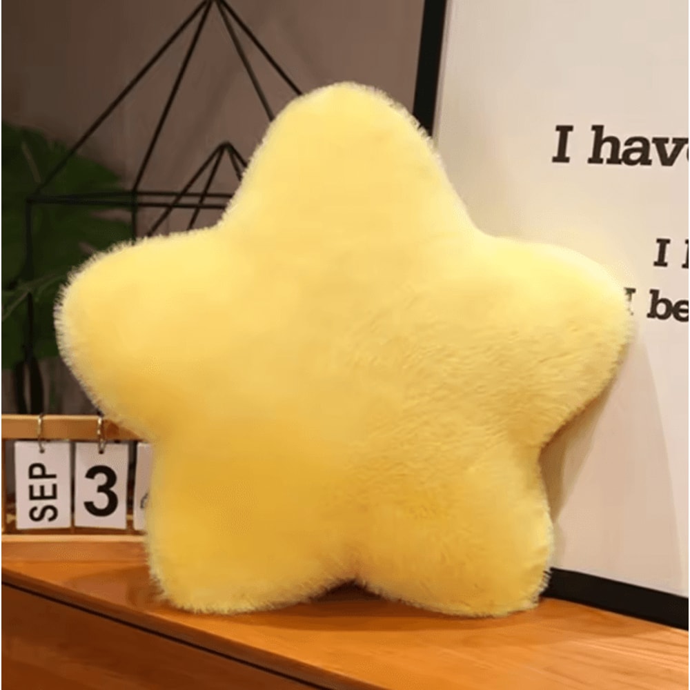 LunaLove Plush Moon Heart Pillow Pink StarPattern Cushion For Sofa Valentines Decor 8