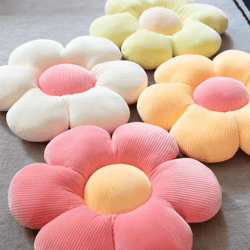 blossomsix plush flower cushion pillow – (13.8 by 15.7) in pink six-petal seat pillow for kids room & bay window decor