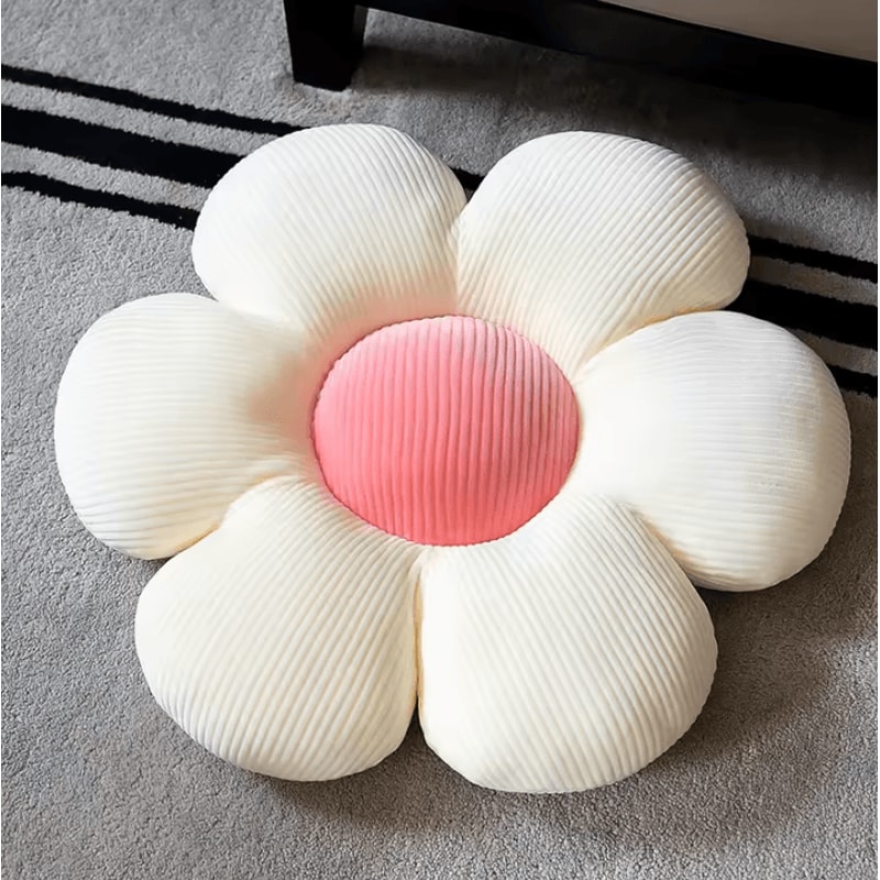 BlossomSix Plush Flower Cushion Pillow 138 By 157 In Pink SixPetal Seat Pillow For Kids Room Bay 7