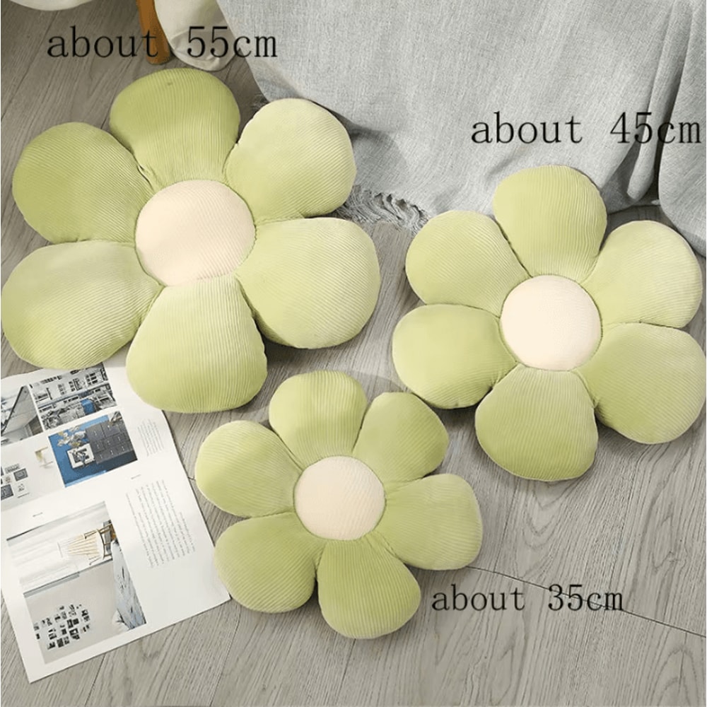 BlossomElite Plush Flower Cushion Pillow Pink SixPetal Seat Pillow For Bedroom Bay Window Decor 4