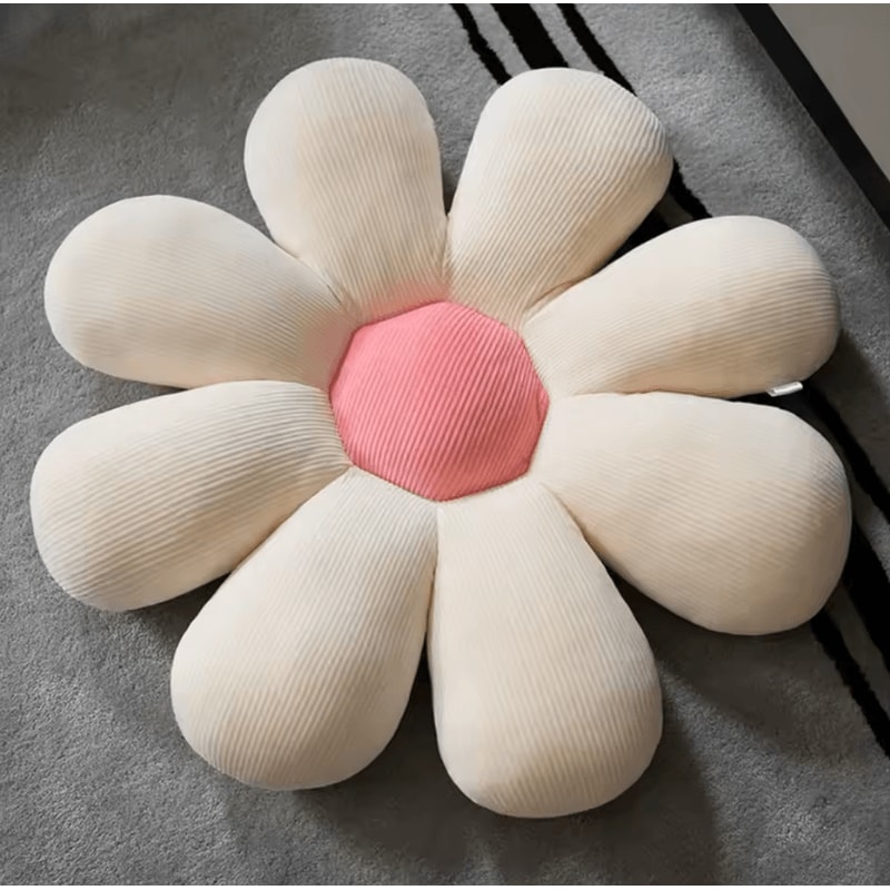 BlossomElite Plush Flower Cushion Pillow Pink SixPetal Seat Pillow For Bedroom Bay Window Decor 9