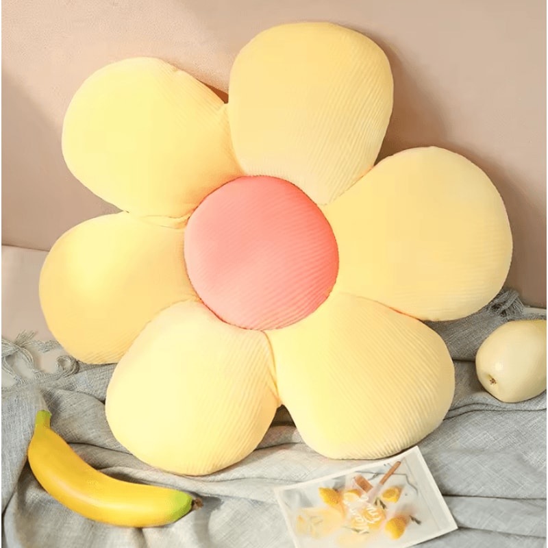 BlossomElite Plush Flower Cushion Pillow Pink SixPetal Seat Pillow For Bedroom Bay Window Decor 10