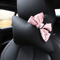 DiamondPink Plush Car Neck Pillow Cute Bow Auto Headrest Lumbar Support Cushion For Women 1