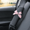DiamondPink Plush Car Neck Pillow Cute Bow Auto Headrest Lumbar Support Cushion For Women 4