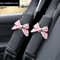 DiamondPink Plush Car Neck Pillow Cute Bow Auto Headrest Lumbar Support Cushion For Women 5