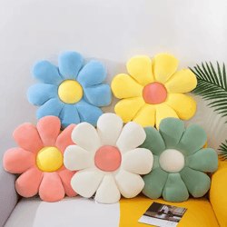 blossomjoy plush flower cushion pillow – 15.7 in pink daisy seat pillow for kids bedroom & bay window decor