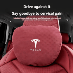 tesladrive plush car neck pillow – universal headrest support cushion for model 3/y/s/x interior accessories