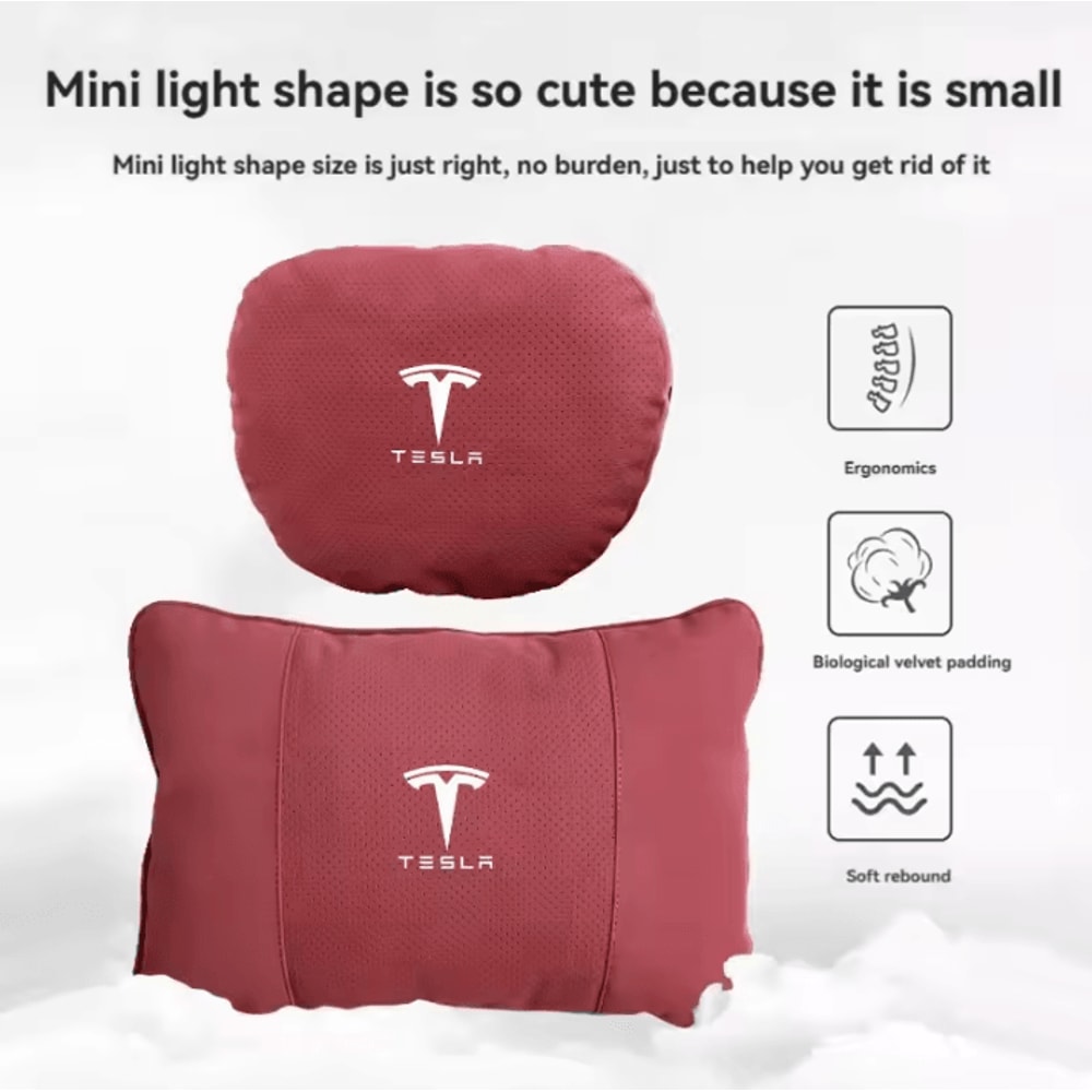 TeslaDrive Plush Car Neck Pillow Universal Headrest Support Cushion For Model 3YSX Interior Access 4