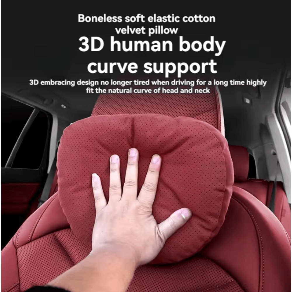 TeslaDrive Plush Car Neck Pillow Universal Headrest Support Cushion For Model 3YSX Interior Access 5