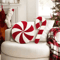 JollyJoy Plush Christmas Cartoon Pillow Red Holiday Cushion For Sofa Living Room Decor 1