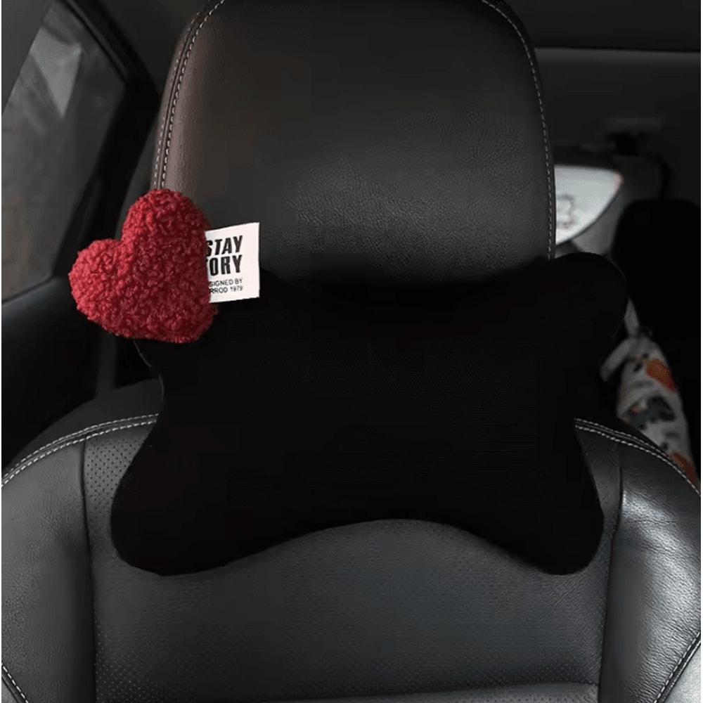 HeartRide Plush Car Neck Pillow Cute Red Lover Hearts Headrest Support Cushion For Women 1