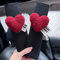 HeartRide Plush Car Neck Pillow Cute Red Lover Hearts Headrest Support Cushion For Women 4