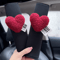 HeartRide Plush Car Neck Pillow Cute Red Lover Hearts Headrest Support Cushion For Women 4