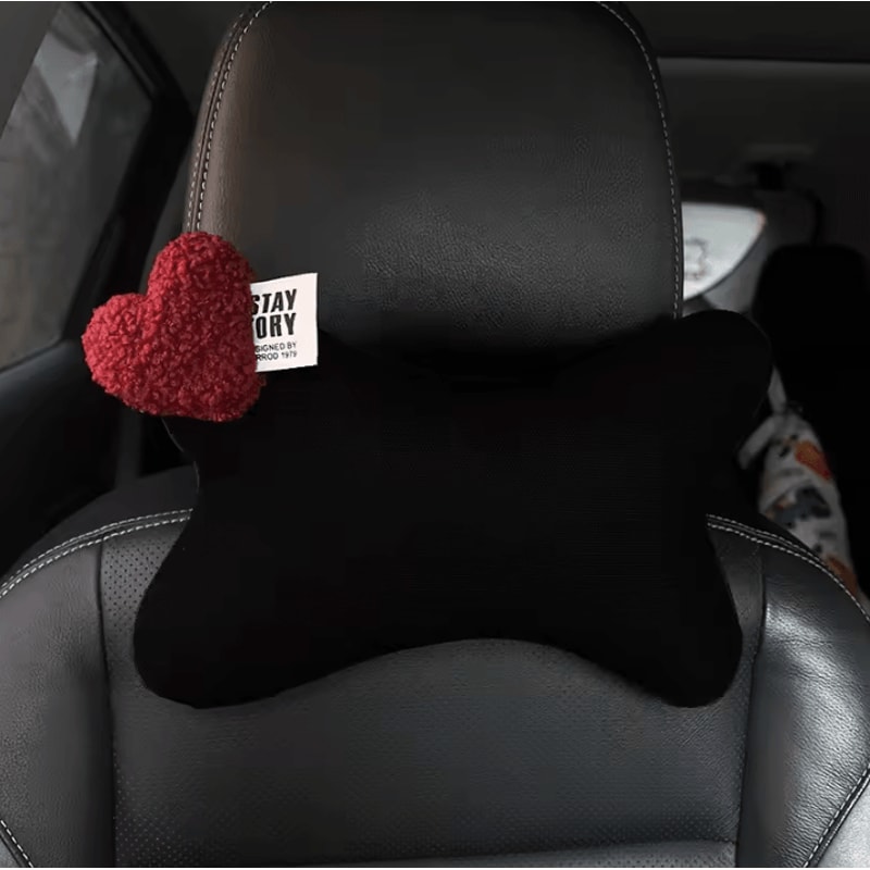 HeartRide Plush Car Neck Pillow Cute Red Lover Hearts Headrest Support Cushion For Women 5