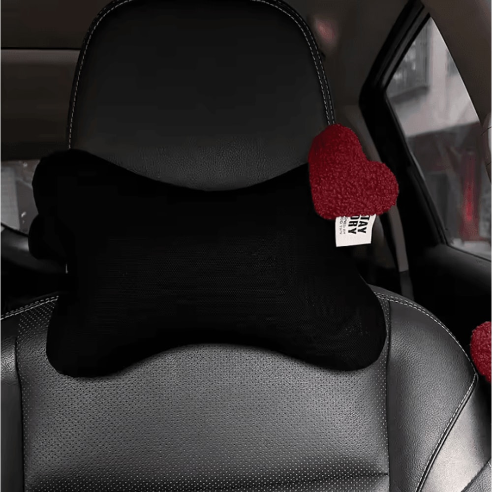 HeartRide Plush Car Neck Pillow Cute Red Lover Hearts Headrest Support Cushion For Women 6