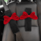 BowRide Plush Car Neck Pillow Cute Red Bowknot Headrest Seatbelt Support Cushion For Women 1