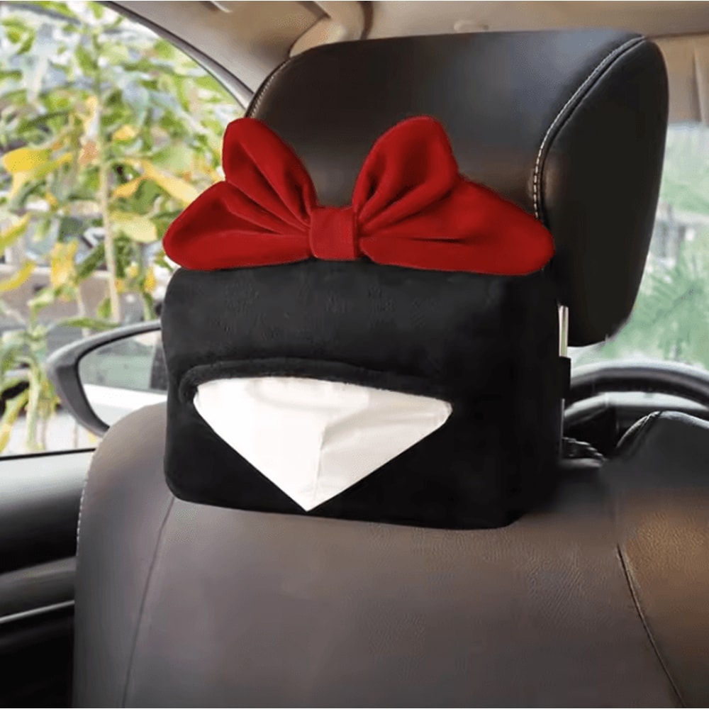 BowRide Plush Car Neck Pillow Cute Red Bowknot Headrest Seatbelt Support Cushion For Women 6